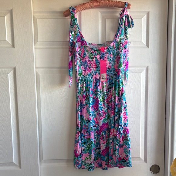 NEW💗Lilly Pulitzer kailua smocked dress paradise petals - Picture 6 of 11